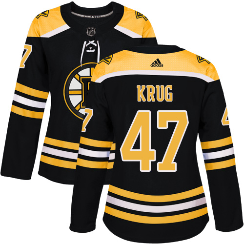 Adidas Boston Bruins 47 Torey Krug Black Home Authentic Women Stitched NHL Jersey